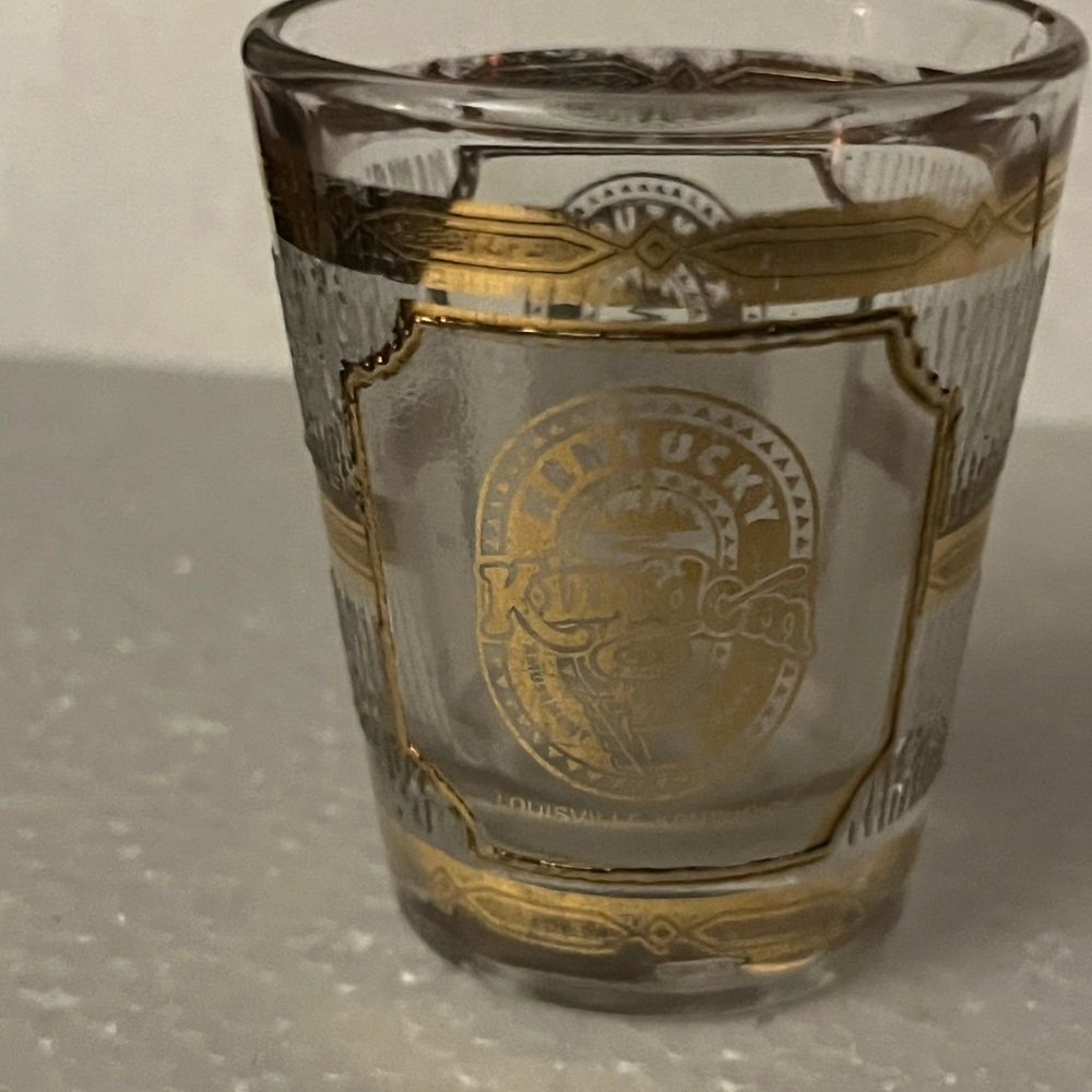 Gold and Clear Kentucky Shot Glass